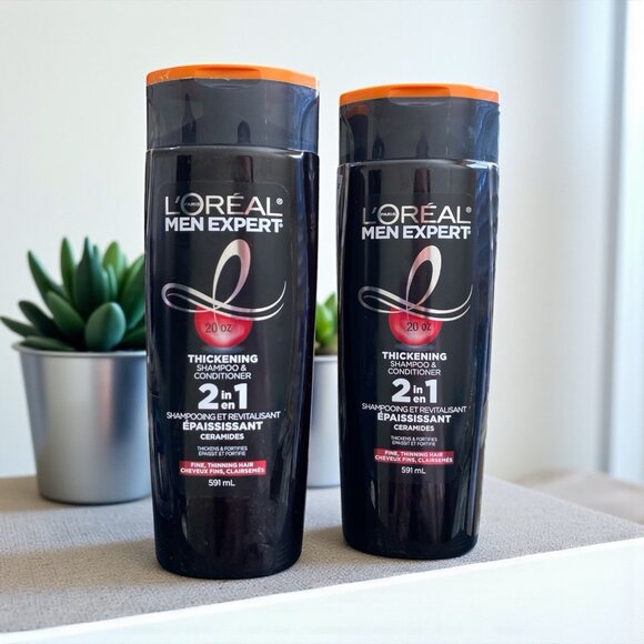 L'Oreal MEN Expert Thickening 2-in-1 Shampoo and Conditioner 20 Fl Oz Lot Of 2 - Picture 1 of 3